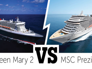 Queen Mary 2 Queens Grill versus MSC Preziosa Yacht Club